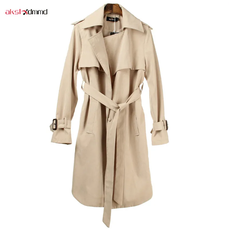 Bouton vent Femmes coat Solide 2019 Ceinture Vêtements Léger Femelle Nouveau Décontracté Coupe Feminino Trench Banlieue Long Casaco Couleur Khaki Ac002 De b76yfg
