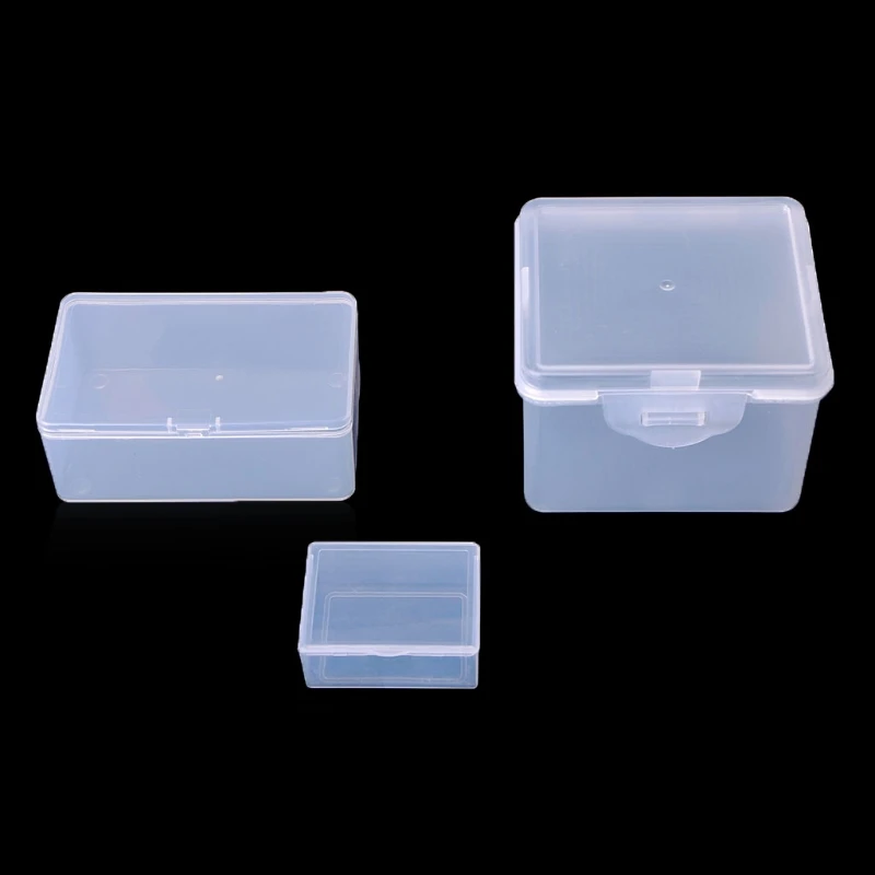 

Rectangular Plastic Clear Storage Box Jewelry Beads Collection Container Organizer M15