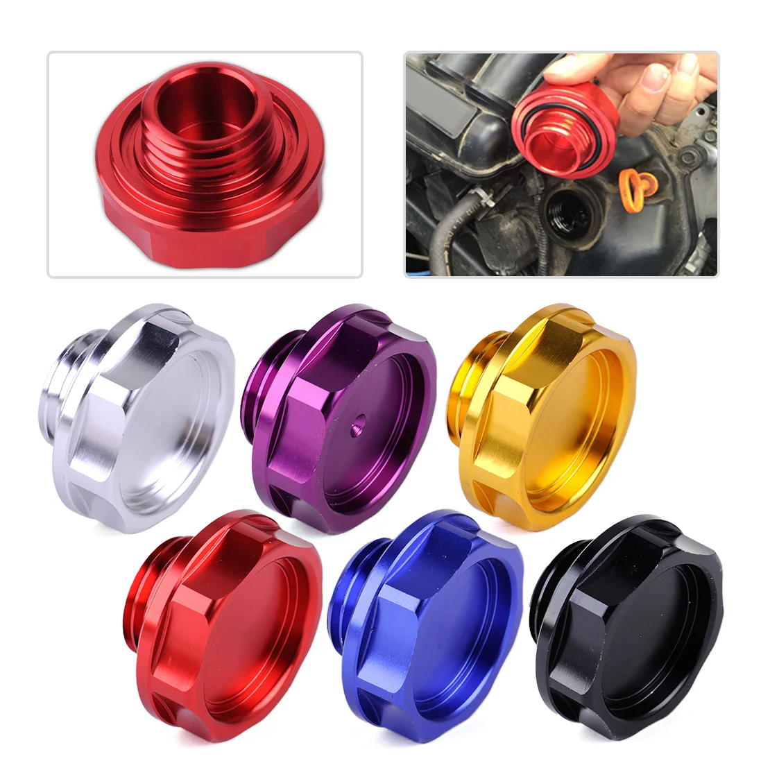 

beler Six color Engine Oil Filler Cap Fuel Intake Cover Mugen Power car accessories parts fit for Honda Acura Civic