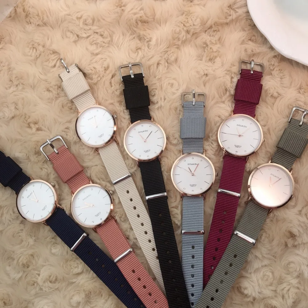 

Luxury diamond women watches fashion casual nylon strap female quartz clock simple design ladies wristwatches relojes mujer