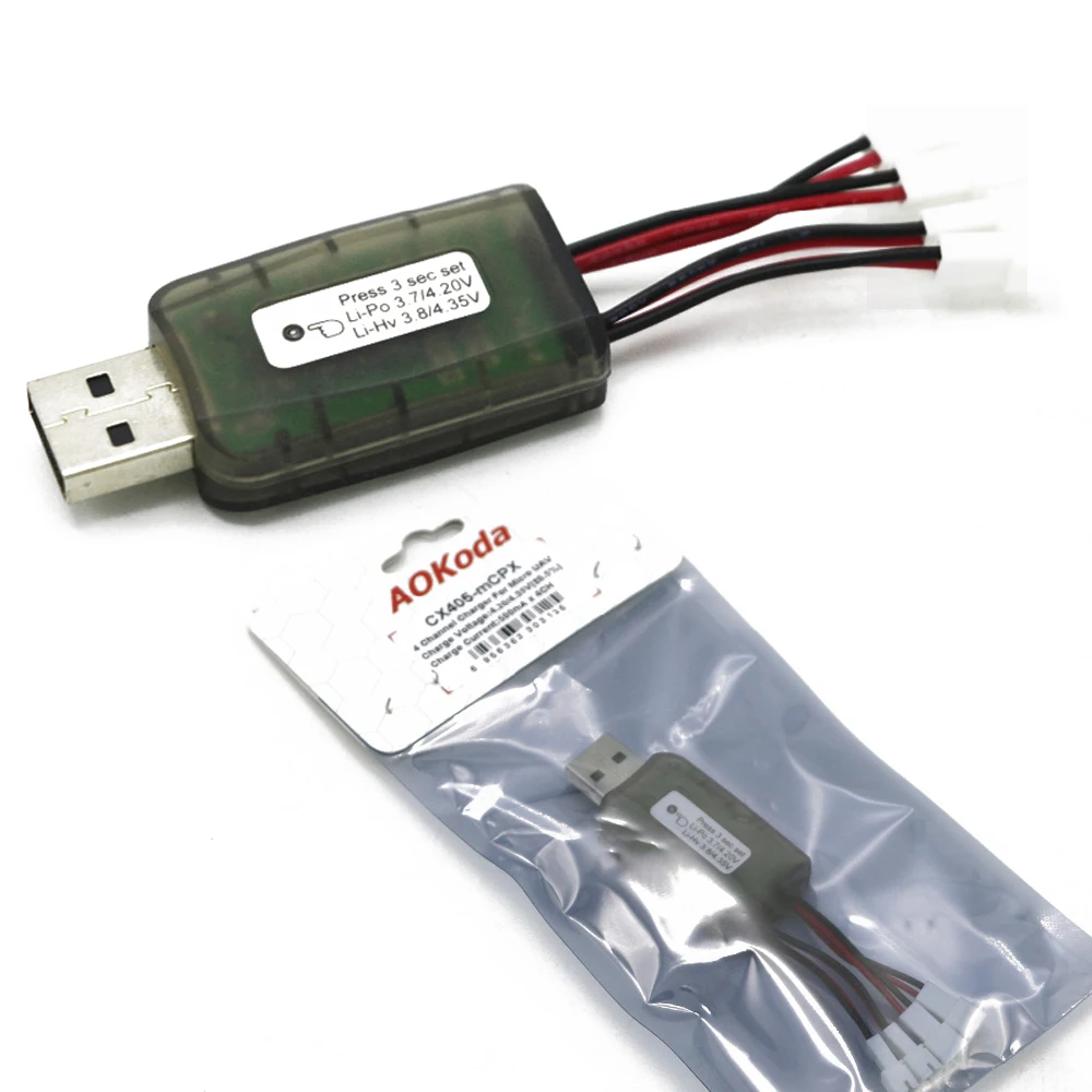 Высокое качество AOKoda CX405 4CH микро USB зарядное устройство для 1S 3,7 V Lipo LiHV батареи