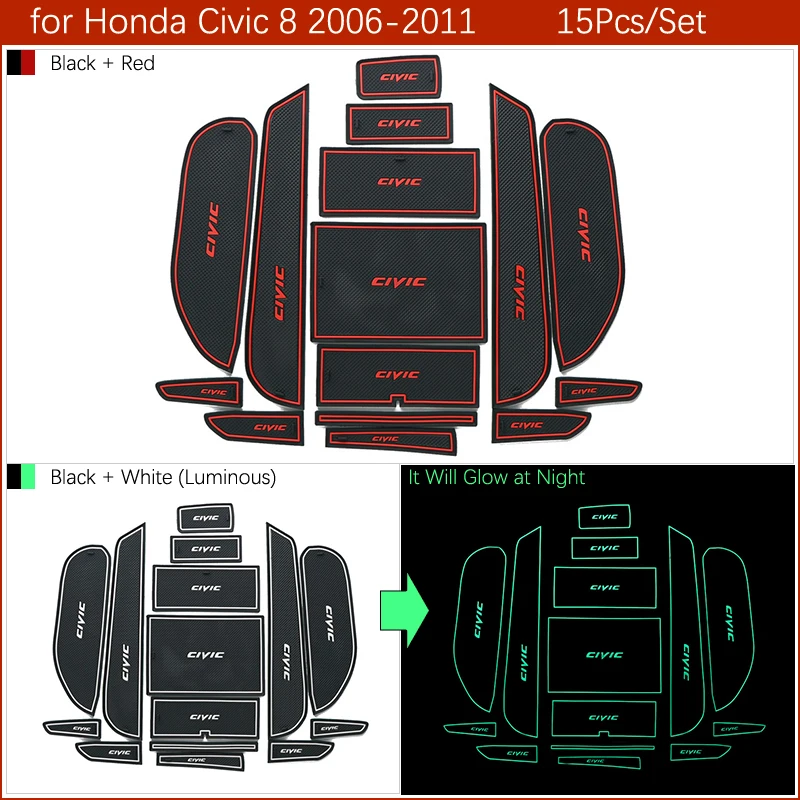 Противоскользящие резиновые ворота слот чашки коврик для Honda Accord 2008-2010 10X2018- Civic 8 2006-2011 10- аксессуары