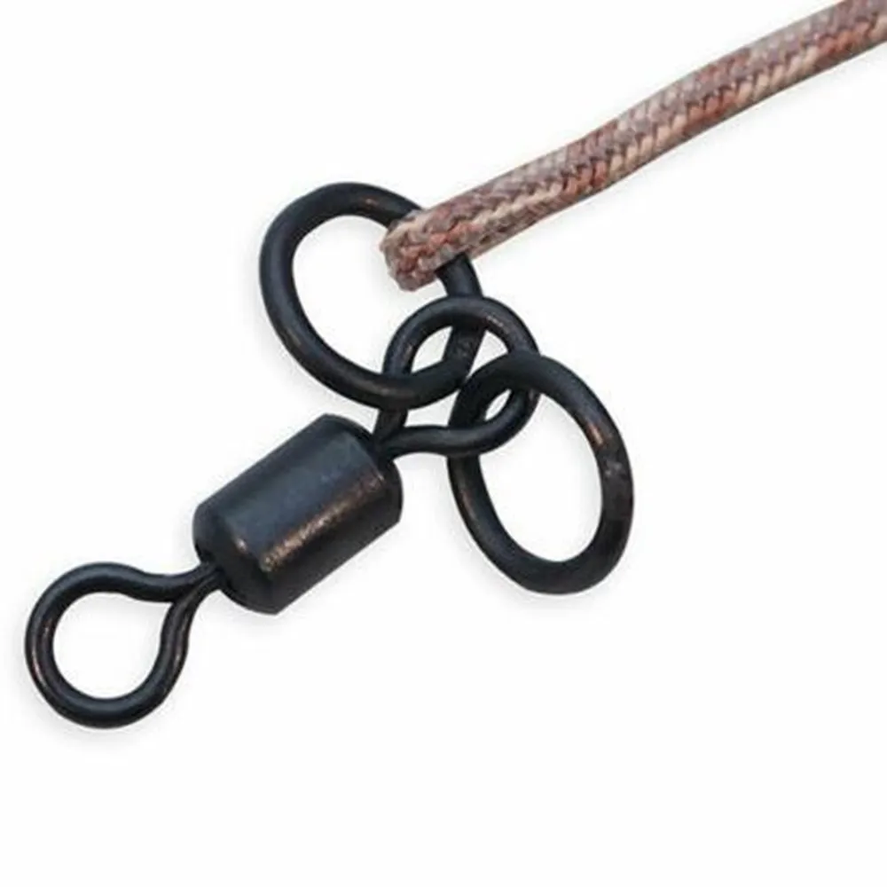 

Chod Swivels Double Ring Size 8 Carp Fishing Tackle Terminal Hook Links Rigs matte black hook swivels In-Line Drop Off Swivels
