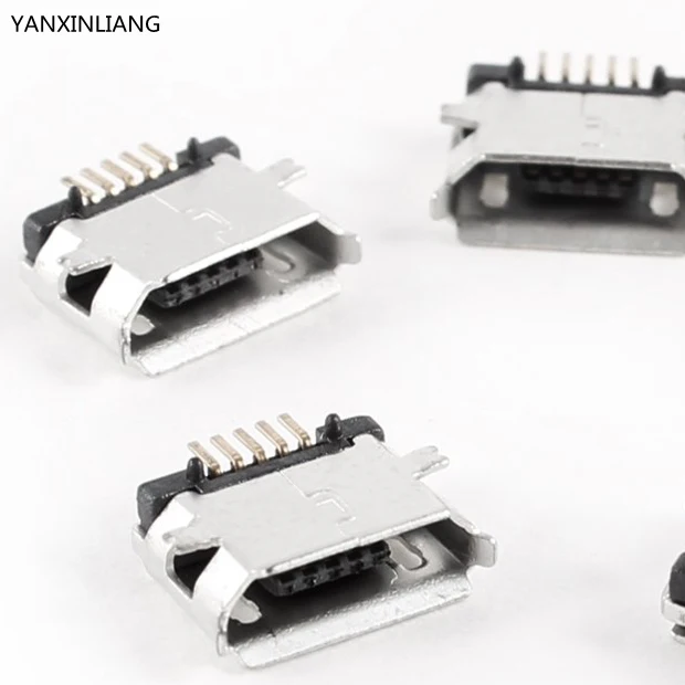 

5 Pcs Micro USB Type B Female Socket 180 Degree SMD SMT Jack