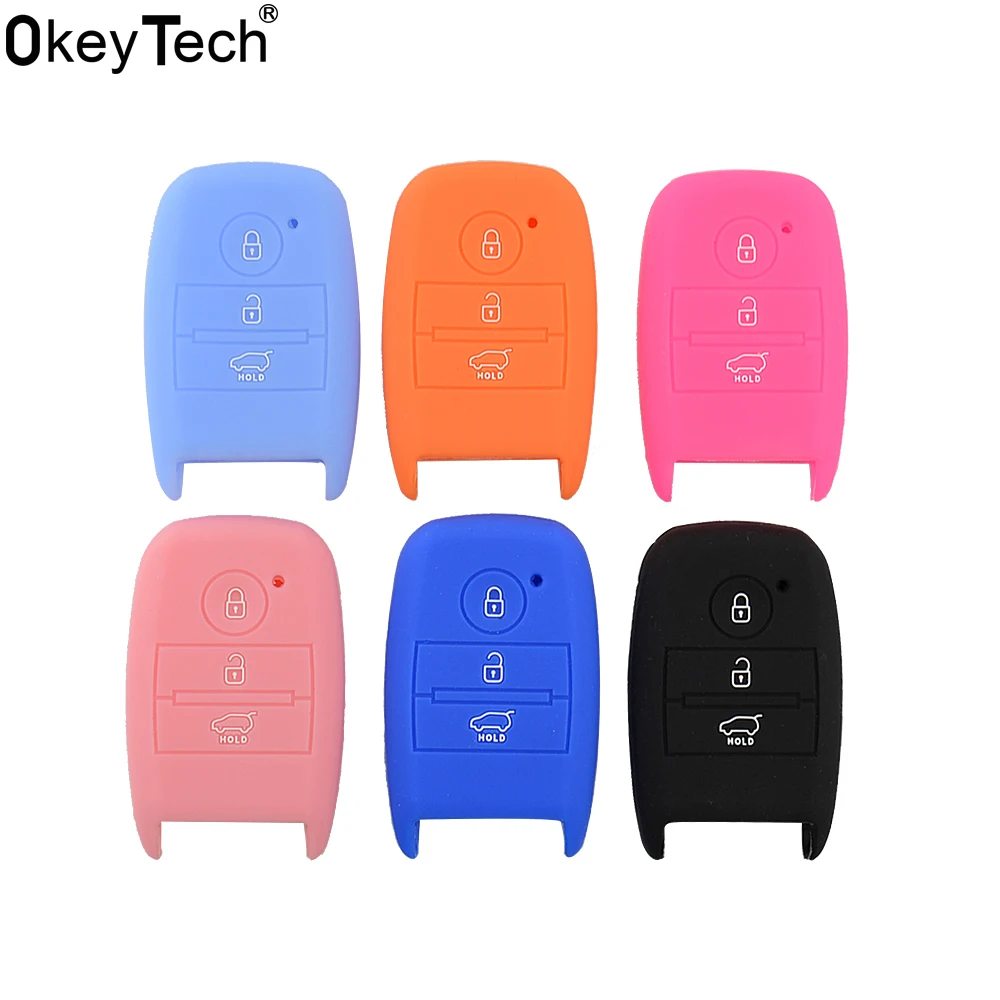 

OkeyTech car styling silicone car key cover fob set shell cover case for kia rio sportage 2016 ceed sorento cerato K2 K3 K4 K5