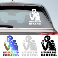 Pegatina 3D respetuosa con los ciclistas, pegatina reflectante impermeable, pegatina divertida de vinilo JDM para bicicleta, motocicleta, decoración de estilo de coche