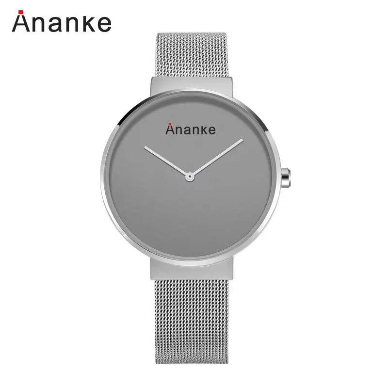 Ananke Fashion Simple Style Watch Men Stainless Steel Strap Quartz Waterproof Clock Top Brand Luxury Lovers Watch Male Version