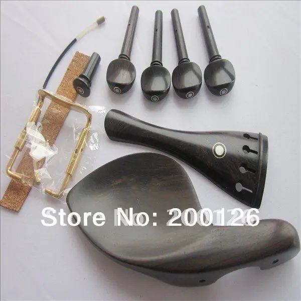 

Full Size violin parts ebony Material Chin Rest, End Pin, Tail piece, 4 Pegs etc (as picture show)