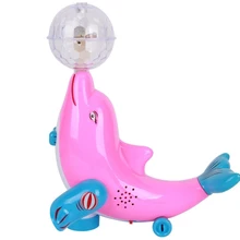 Детская электронная игрушка, Супер растягивающийся Маленький Дельфин Yi Joon, Электрическая универсальная разноцветная лампа, музыкальная обучающая унисекс