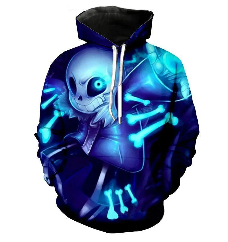 Хэллоуин COOL SKELETON Undertale Frisk Sans Papyrus 3D печать Косплей-костюмы с капюшоном унисекс