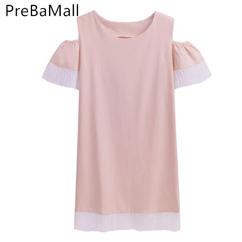 Casual Summer Dress Women Vintage Off Should Dress Sweet Ruffles Short Sleeve Pleated Female Slim Dress Vestidos Plus Size C188