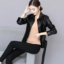 Искусственная кожа пальто женские г. Модные PU искусственная кожа Куртки женские трендовые стили Куртки женские зимние FF1451