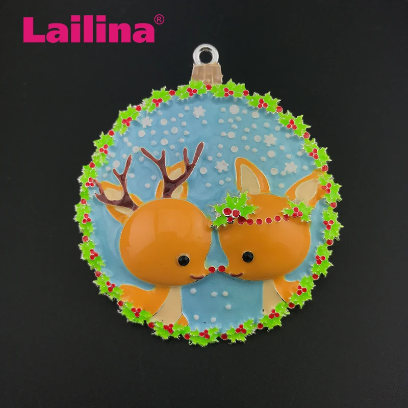

50mm enamel christmas deer pendant charm cute christmas chunky pendant
