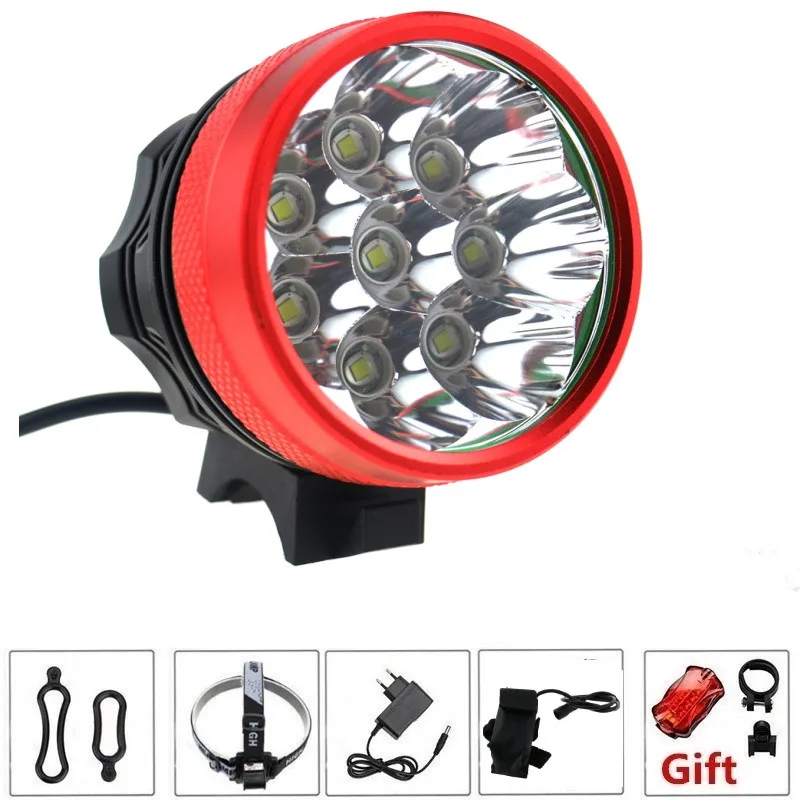 12000 lumens Rechargeable Bike Light Front Cycling Warning Lamp 8xCree XML T6 Led Headlight Bicycle Accessories +18650 Battery 12000 lumens Rechargeable Bike Light Front Cycling Warning Lamp 8xCree XML T6 Led Headlight Bicycle Accessories +18650 Battery