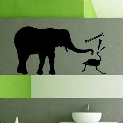 

Elephant and ostrich sticker Lovely animal live in your home DIY wall home decor Jungle Forest theme wall sticker for kids room