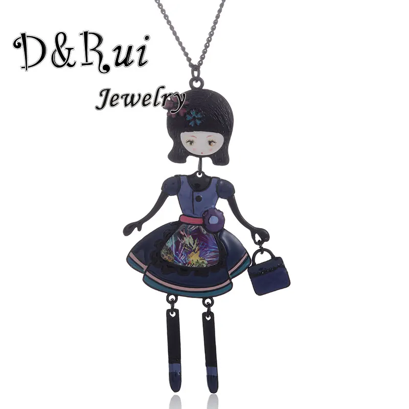 

Exquisite Vintage Doll Necklace Pendant For Women Sweet Girl Shaped Metal Alloy Chain Necklaces Fashion Women Decoration Jewelry