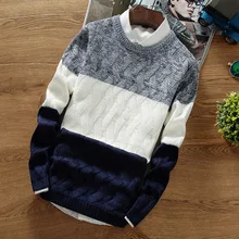 Men Sweater Thin 2019 New Arrival Autumn And Winter Patchwork Male Knitted Pullover Sweater Teenage Boys Korean Style M32