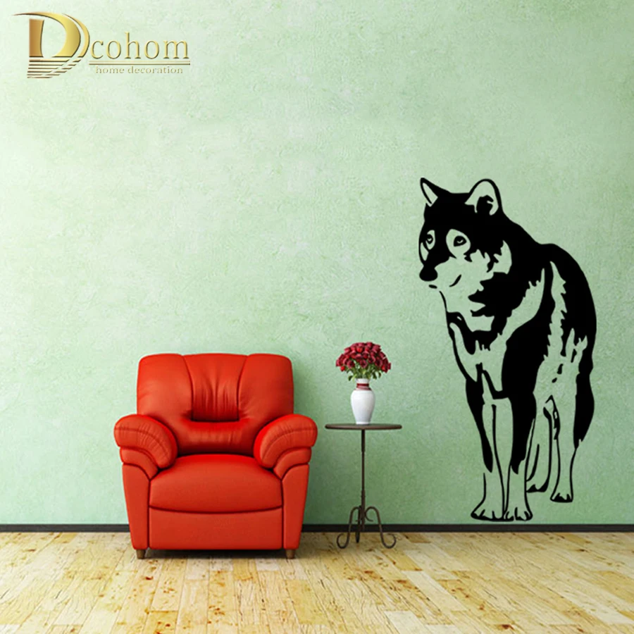 

Cute Pet Animal Mild Husky 3D Wall Sticker Vinyl Art Mural Poster Wall Decals Kids Room Living Decoration Huskie Sticker