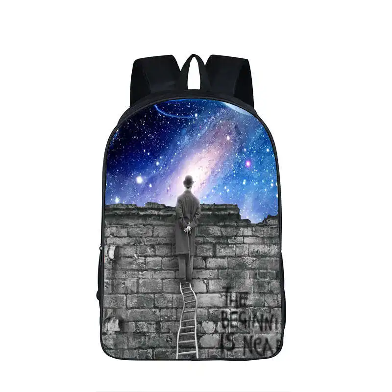 Galaxy Рюкзак для девочек-подростков, мальчиков, Вселенная, космос, детские школьные сумки, mochila feminina Wolf, сумка для книг, женская, мужская, сумка для отдыха - Цвет: 16XK17