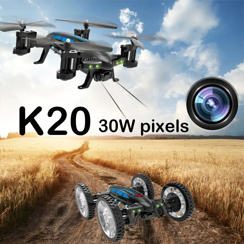 

Quadcopter Drone Aerial Video One Key Take Off Transform Drone Intelligent Transform K20 6 Axis Gyro 4CH Aircraft