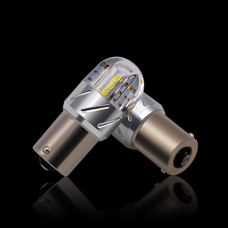 2X 12V-24V S25 P21W 1156 BA15S Led Light Blub 3030 6 LED Yellow White Reverse Light Backup Lamp Tail Bulb Turn Signal Lights (3)