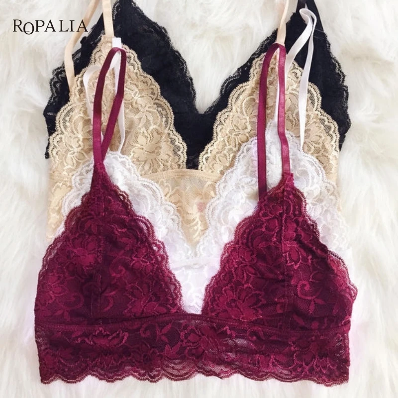 Buy Transparent Wireless Sexy Women Floral Lace Bra