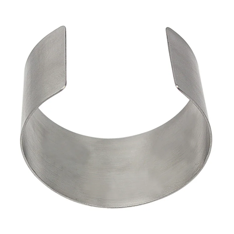 Simple Classic Arm Cuffs Women Stainless Steel Bangle Matte Silver color Jewelry Statement Bangles 1 Piece Free Shipping 5