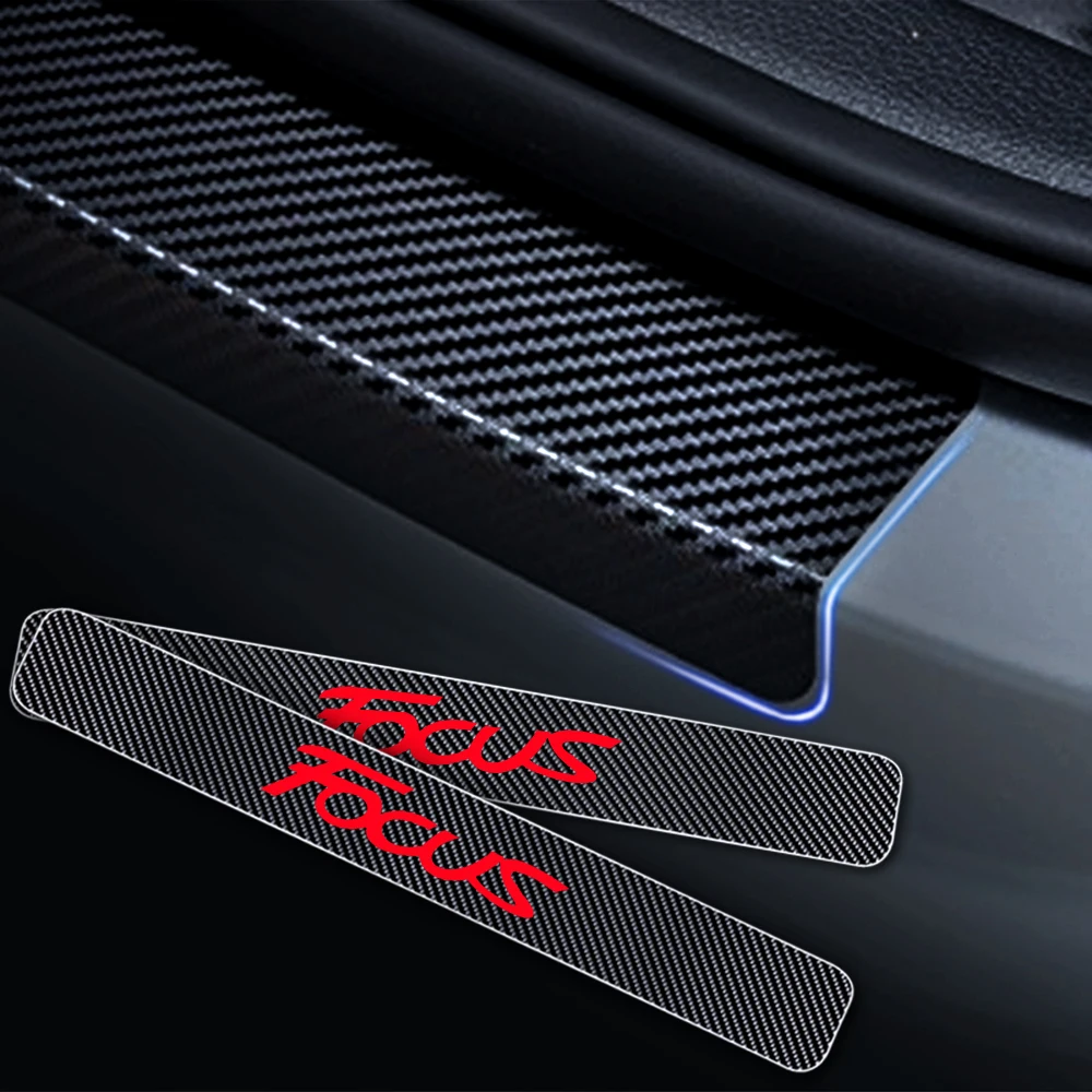 Adesivo de Fibra de Carbono Adesivo de Porta Protetor para Ford Porta de Carro Acessórios para Carro Seda Focus Bem-vindo Pedal Adesivos Auto 4 Unidades 4d 14 Cheap Adesivos para carro