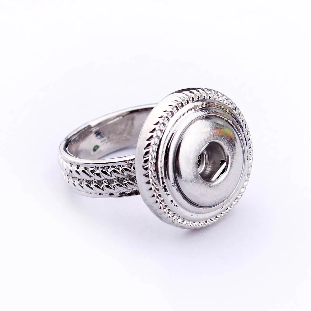 10PCS Snap Button Ring Silver Plated Ginger Snap Ring Fit 12MM Snap