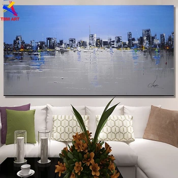 

Winter Landscape Picture Hand painted Modern Abstract Oil Painting on Canvas for Living Room Wall Art Home Decoration Gift SL038
