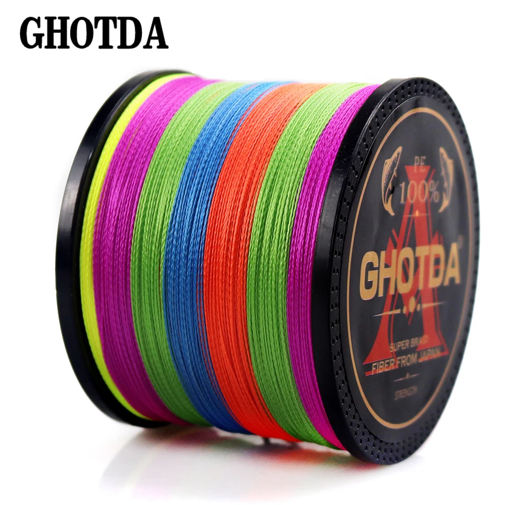 GHOTDA Braid Fishing line 300M 500M 1000M 4 Strands Multifilament Fishing Wire Carp Fishing 10-120lb