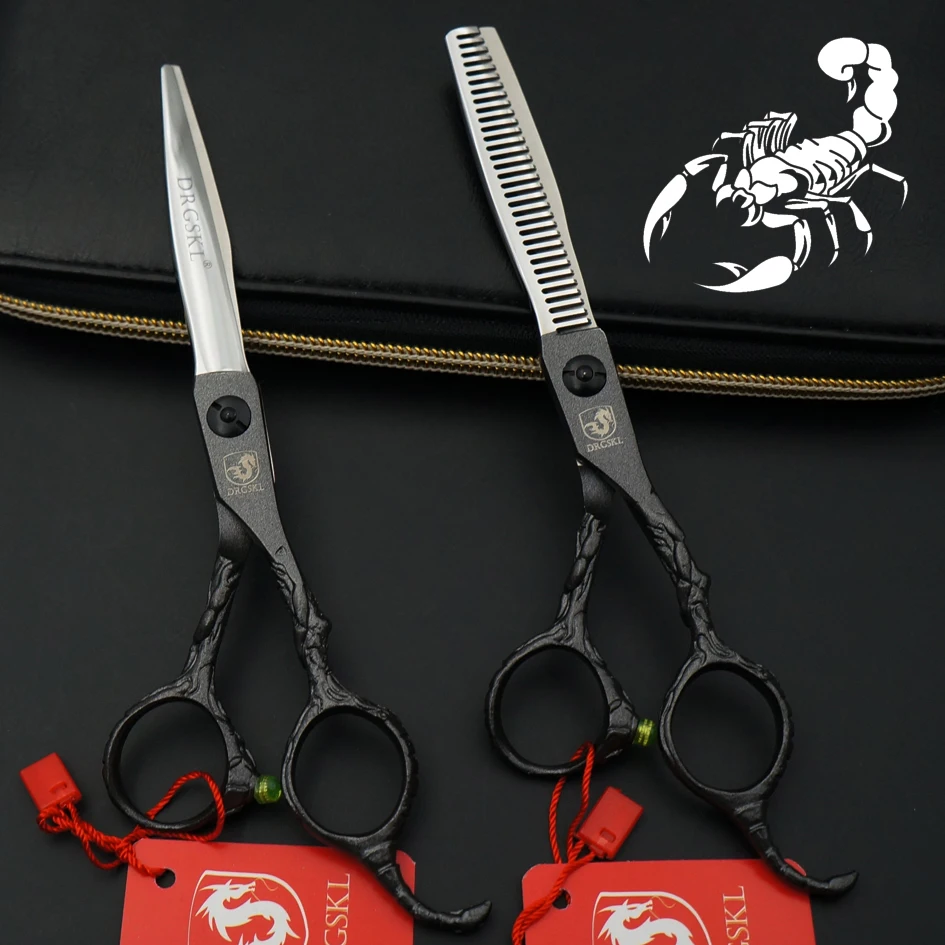 DRGSKL black scorpion mode barber cut hair scissors, 6.0 inch 440C