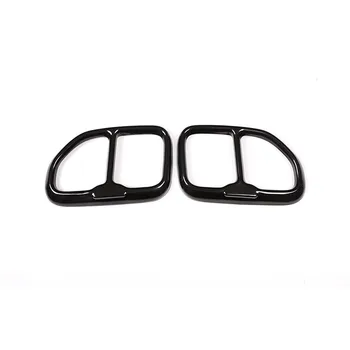 

Black Car Stainless Steel Exhaust Tip Tail Pipe End Cover Trim Fit For BMW X3 M40i 2018-2019