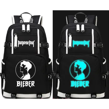 

Justin Bieber Purpose B Backpack Bag Luminous Glow in Dark Messenger School Students Girls Bag New