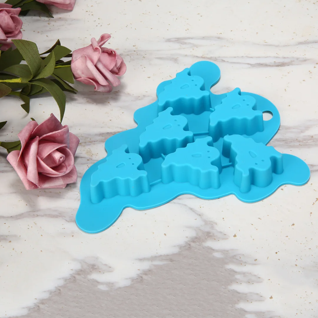 Halloween Witch Bone Ghost Bat Silicone Mold Fondant Flexible Cake Mould Soap Molds Cake Decorating Tools