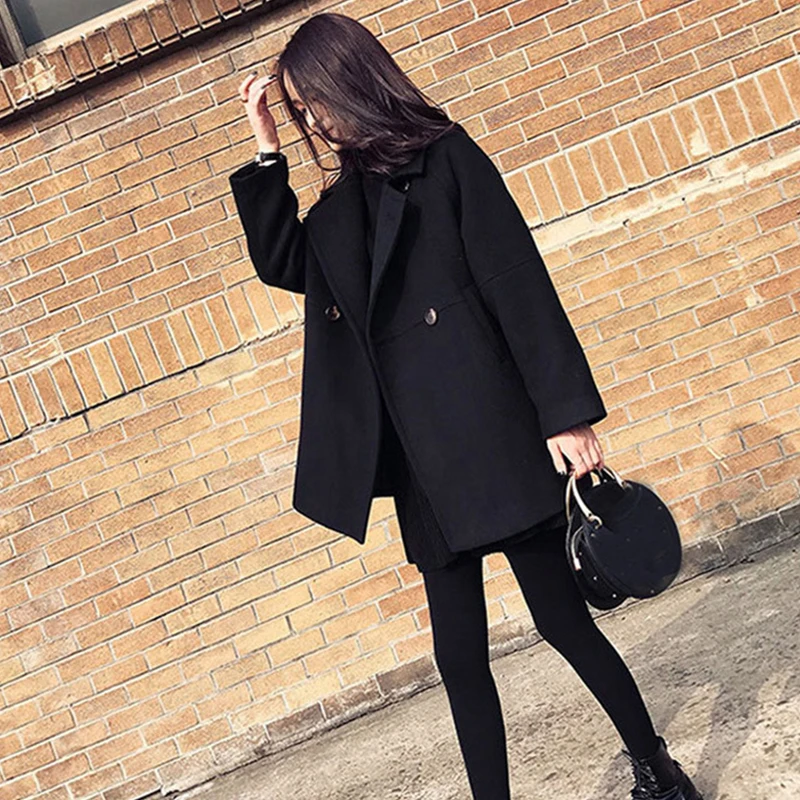 DICLOUD Черное Женское пальто зимнее длинное пальто Женская двубортная верхняя одежда модные куртки женская брендовая Дизайнерская одежда