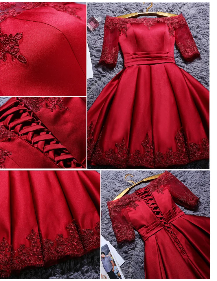 Robe De Soiree короткое ТРАПЕЦИЕВИДНОЕ светоотражающее платье с вырезом лодочкой для банкета, платье подружки невесты, кружевное элегантное формальное платье для выпускного вечера