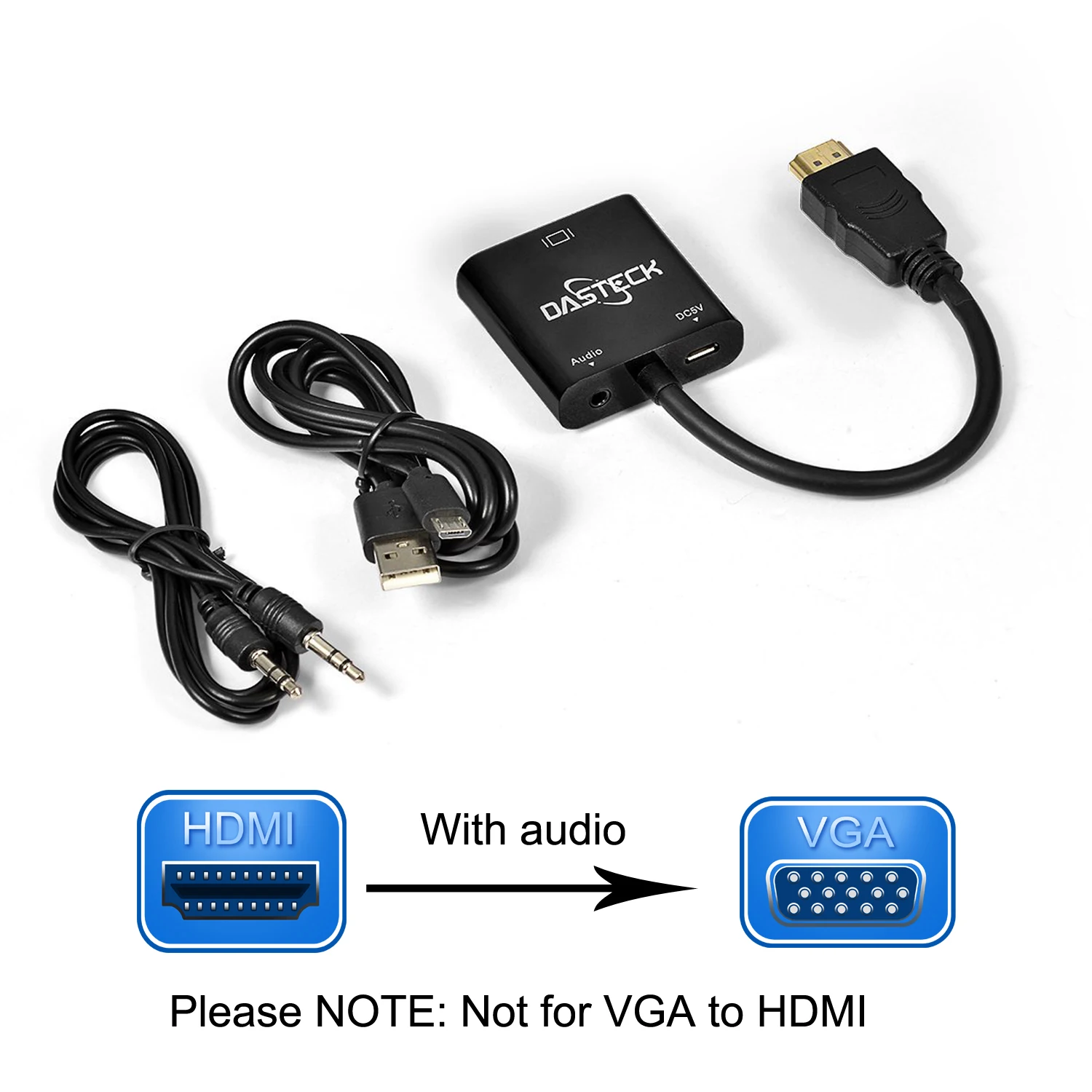 

High Quality HDMI to VGA Adapter Male To Famale Converter Adapter 1080P Digital to Analog Video Audio For PC Laptop Tablet