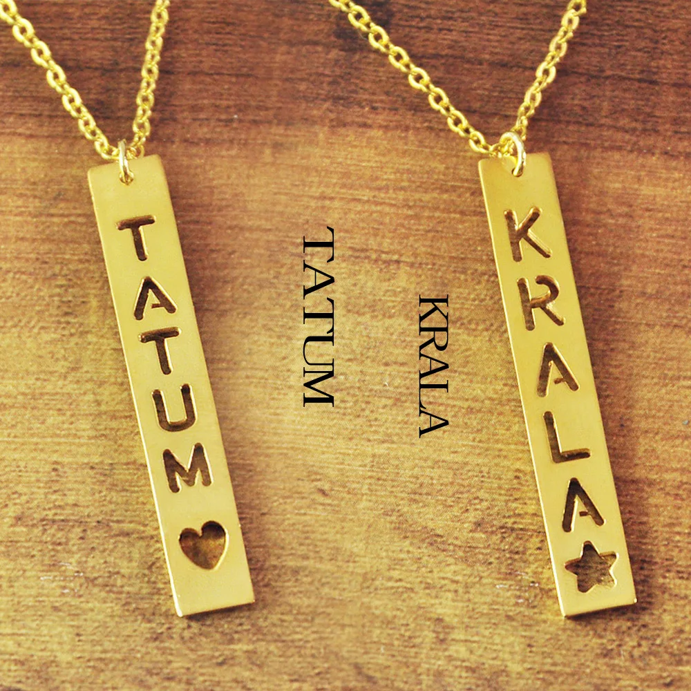 Hollow Name Necklace Customized Solid 