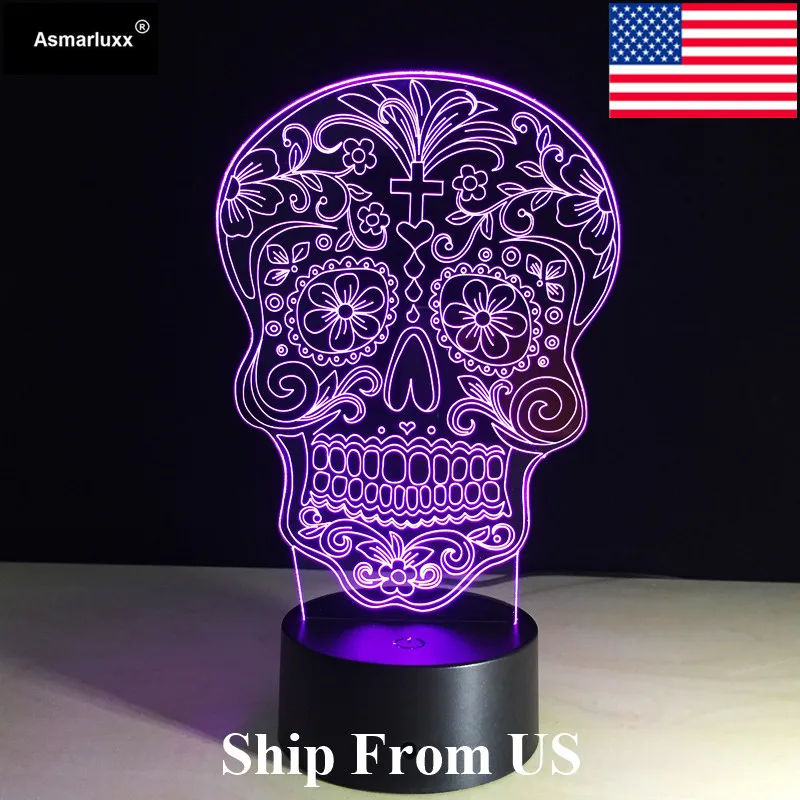 Asmarluxx skull 3d led lamp0006