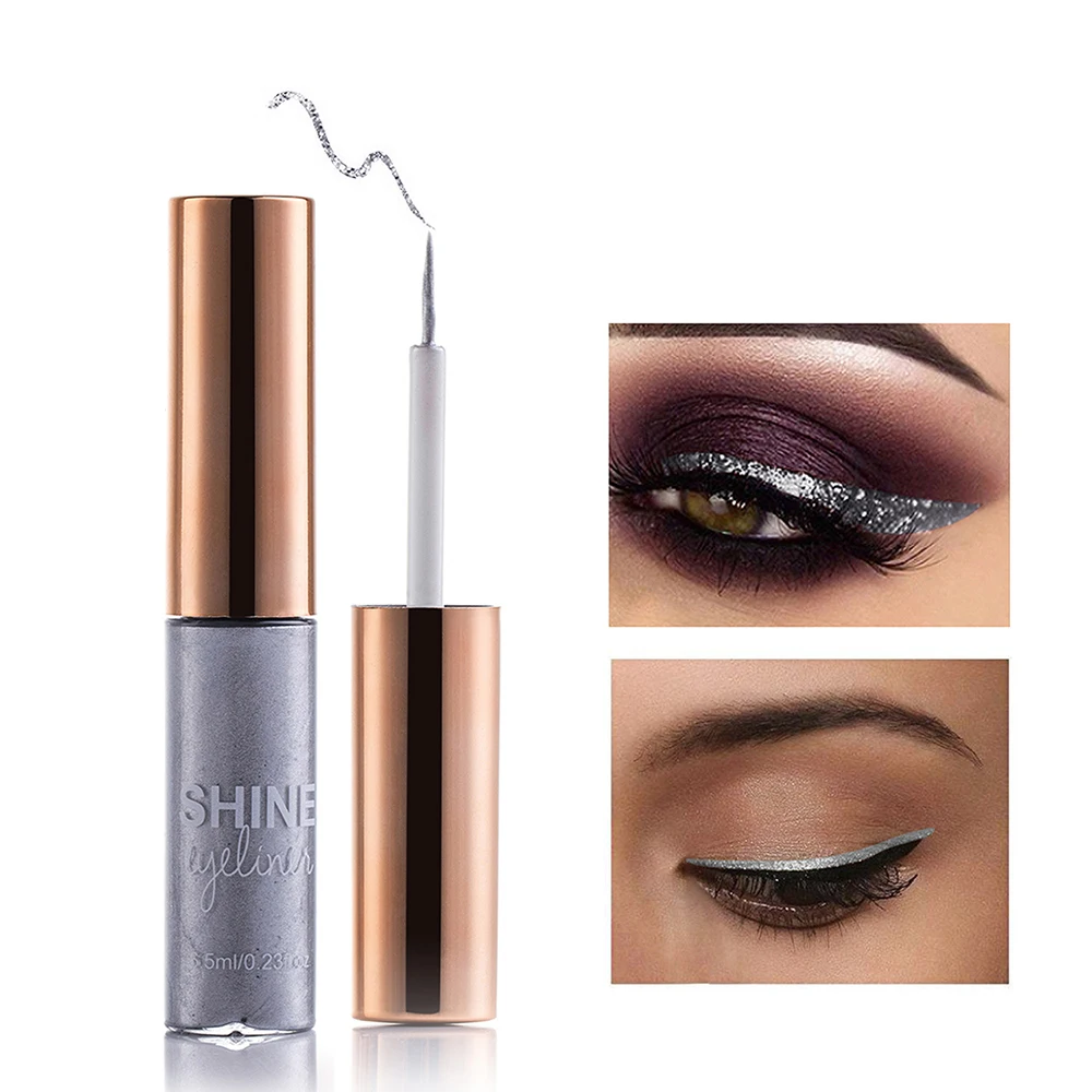 Makeup Liquid Glitter Eyeliner Shiny Eye Liners Eye Pigment Cosmetics - Цвет: Grey