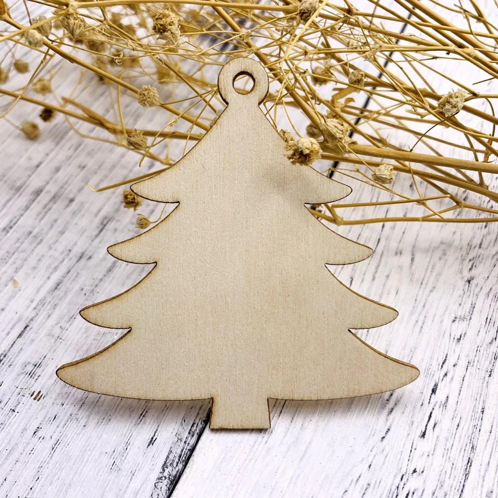 

Wooden DIY Christmas Ornaments Hanging Decorations Wood Circles For Crafts Centerpieces Holiday Hanging Decorations Gift 10pcs