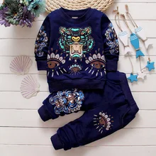 Baby Clothing Set Kids Casual tracksuits Children Suits Newest 2016 Spring Baby Boys Girls Tiger Design suits Infant