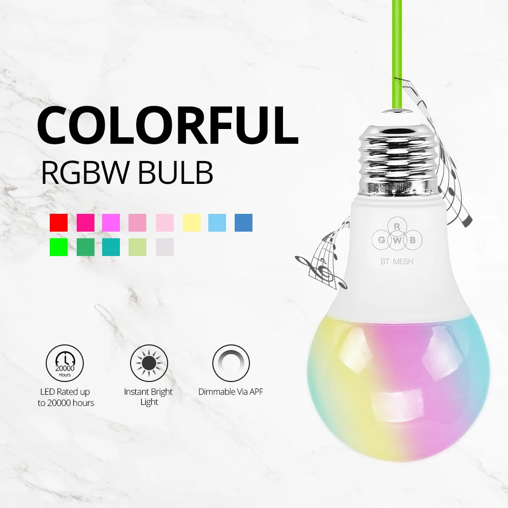 4,5 W E27 светодиодный лампы RGB+ теплый белый Bluetooth приложение управления затемнения Светодиодный лампа RGBW Цвет сменные для вечерние домашнего декора 85-265 V