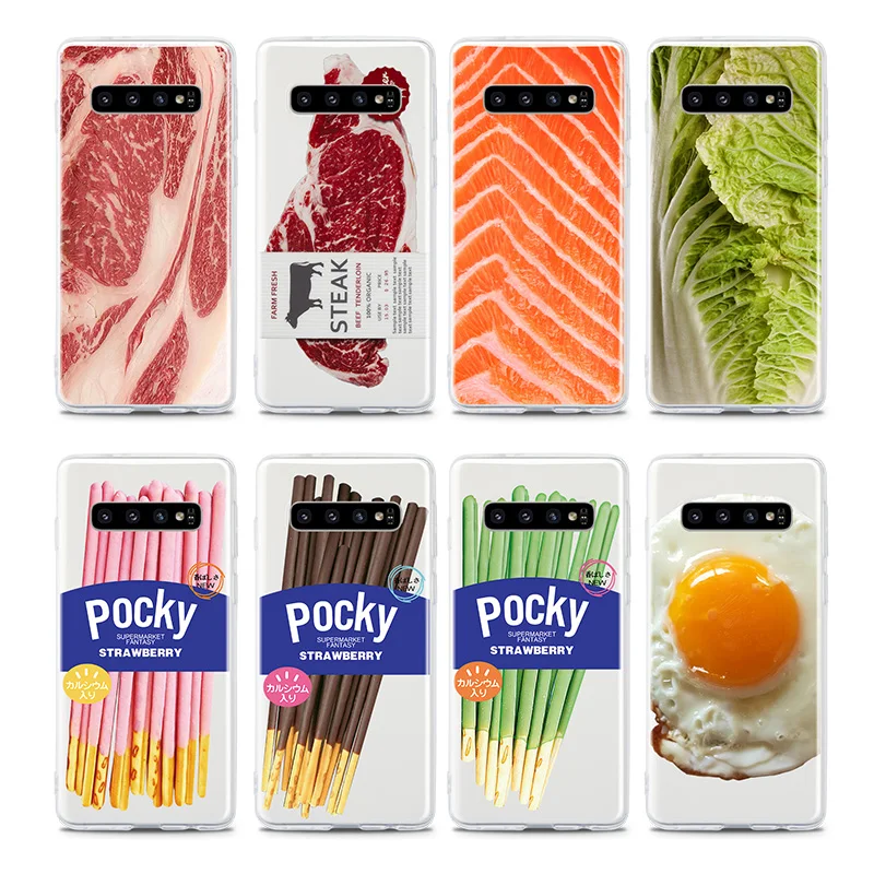 

Funny Simulation Food For Samsung S8 S9 S10 Plus Mobile Phone Shell For Samsung Note8 Note9 Originality Transparent soft shell