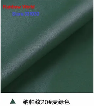 

20# deep green High Quality Nappa Stripes vein grain PU Leather fabric for DIY sofa bed shoes bags Garment material(138*100cm)