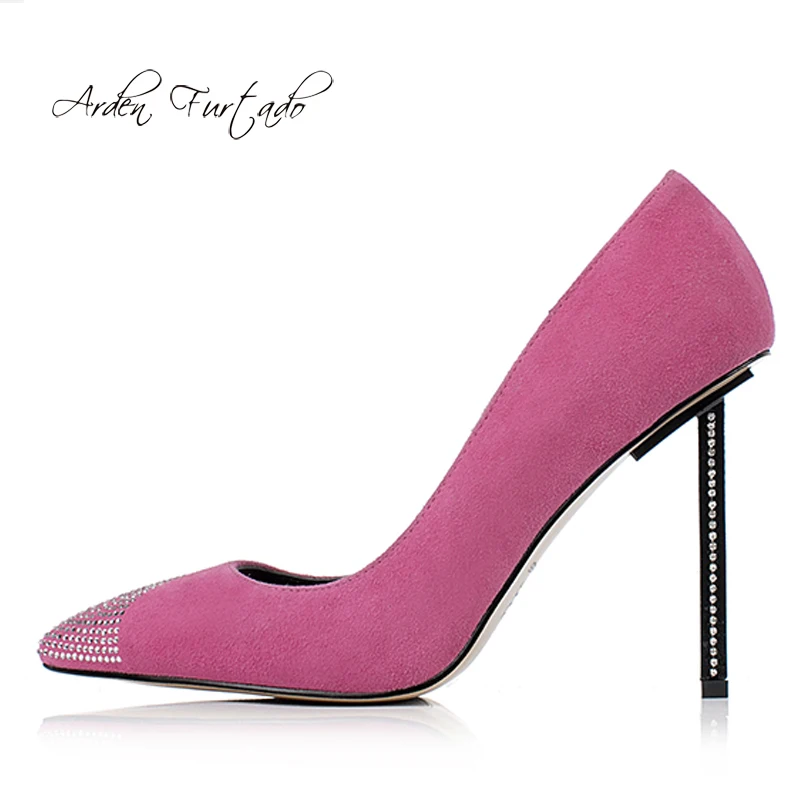 

Summer 2019 fashion trend women's shoes pointed toe stilettos heels slip-on sexy elegant concise mature crystal rhinestone
