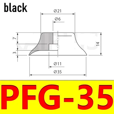 CONVUM PFG серии МАНИПУЛЯТОР вакуумных присосках промашленные пневматические детали сильный силикагель насадка PFG-25 PFG-30 PA-30 PA-50 - Цвет: PFG-35 black