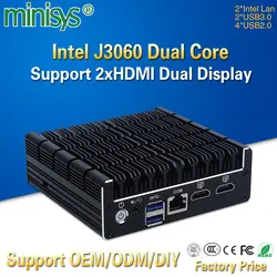 MINISYS сверхмалых мини карман офисный компьютер Intel Celeron J3060 Dual Lan AES-NI Pfsense VPN неттоп ПК с RJ45 консоли COM