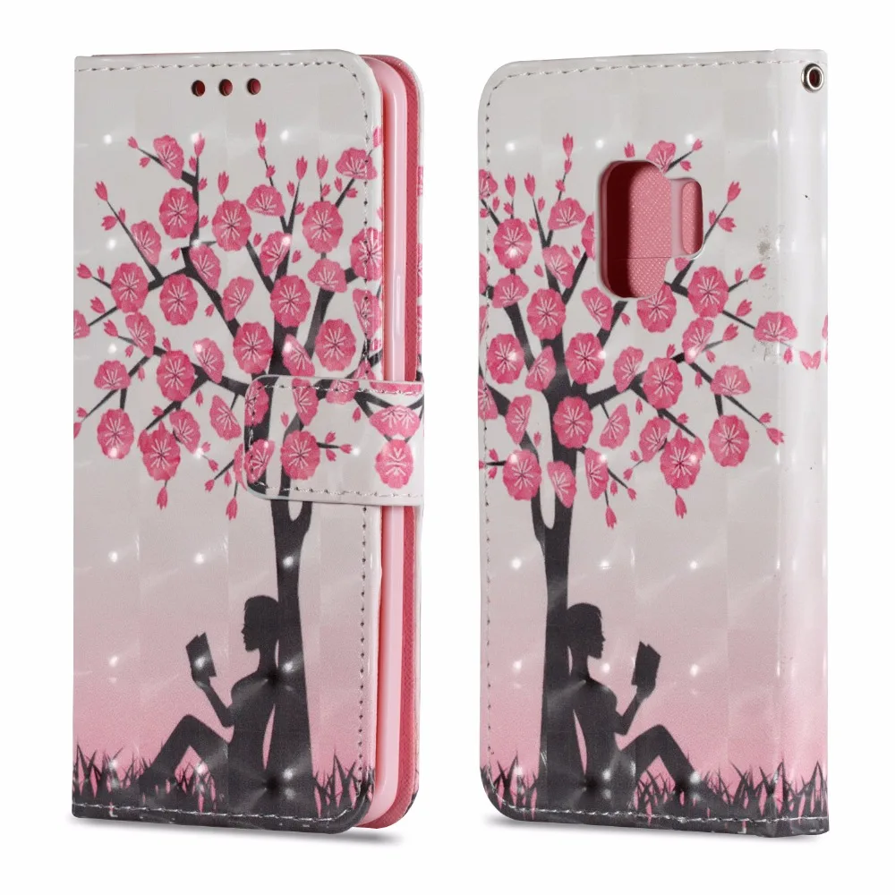 Cartoon For Samsung Galaxy S9 S9 Plus Note 8 Case Flip PU Wallet Card Holder Cover For iPhone X Smart Wallet Case Unicorn        (35)
